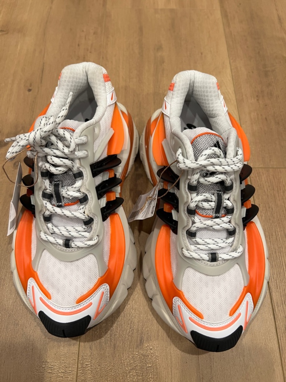 adidas x Pharrell Williams Jellyfish White and Orange Chunky Runner Sneakers